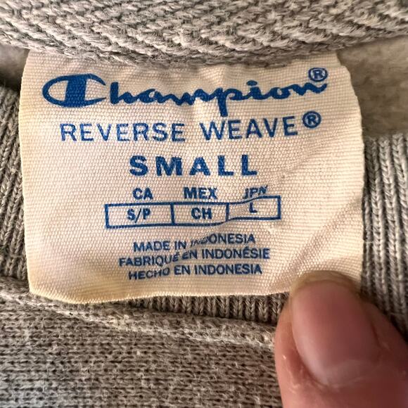 Champion Reverse Weave Stripe Sweatshirt Gray Green 2017 Small - Picture 8 of 10
